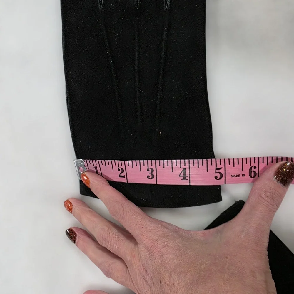 NWT Portolano Goatskin Leather & Lambs Wool‎ Gloves Womens Black Large Lined